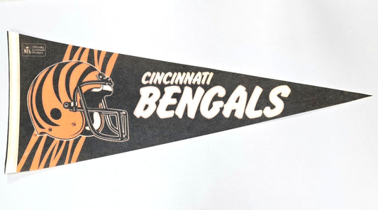1980s Cincinnati Bengals Official National Football League Vintage Felt Pennant Banner 12" x 30"