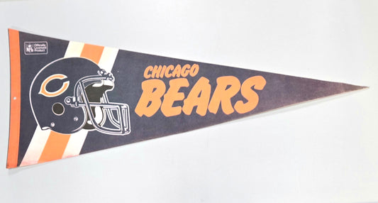1980s Chicago Bears Official NFL National Football League Vintage Pennant Banner 12" x 30"