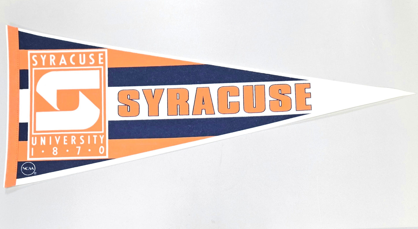 1980s Syracuse University Orange NCAA Vintage Pennant Banner 12" x 30"