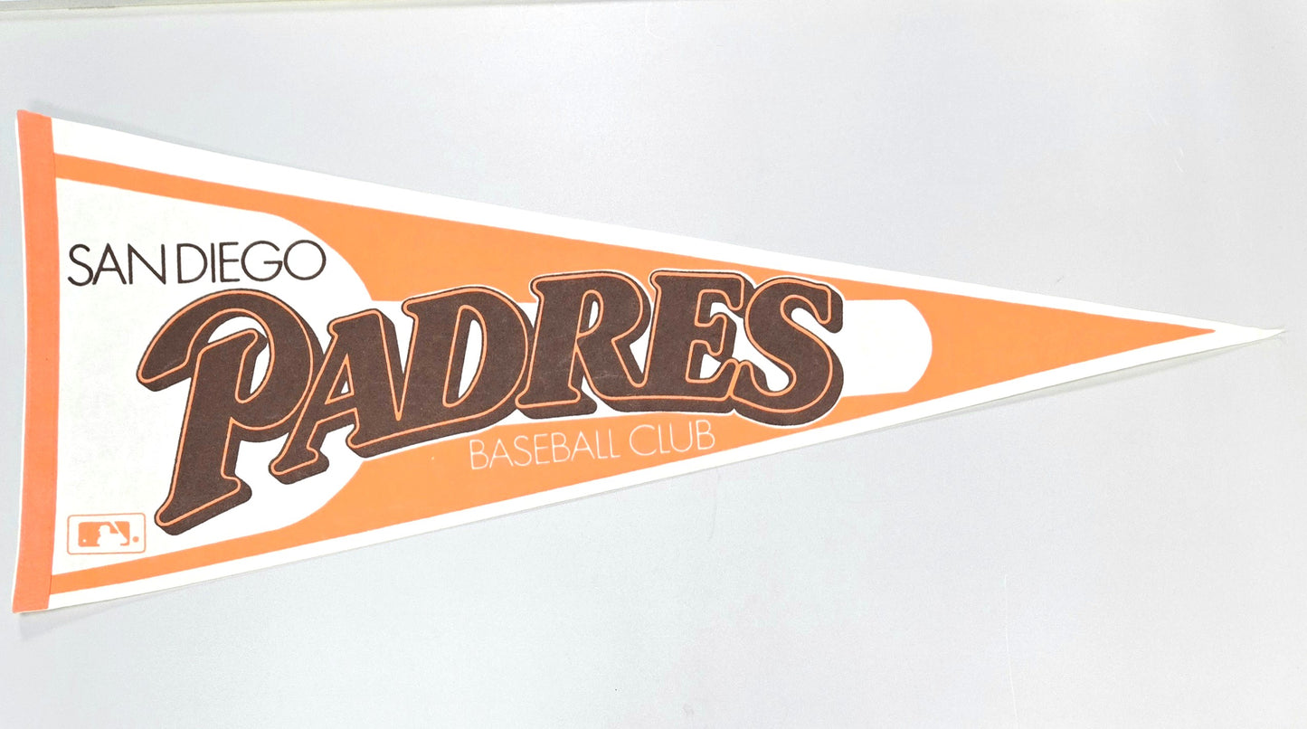 1980s San Diego Padres Official MLB Major League Baseball Vintage Pennant Banner 12" x 30"