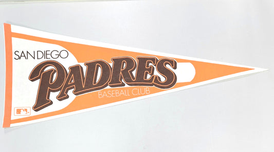 1980s San Diego Padres Official MLB Major League Baseball Vintage Pennant Banner 12" x 30"