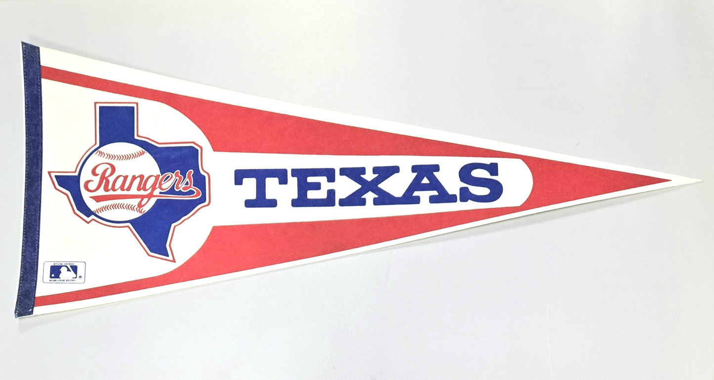 1980s Texas Rangers Official MLB Major League Baseball Vintage Pennant Banner 12" x 30"