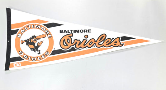 1980s Baltimore Orioles Official MLB Major League Baseball Vintage Felt Pennant Banner 12" x 30"
