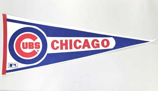 1980s Chicago Cubs Official MLB Major League Baseball Vintage Pennant Banner 12" x 30"