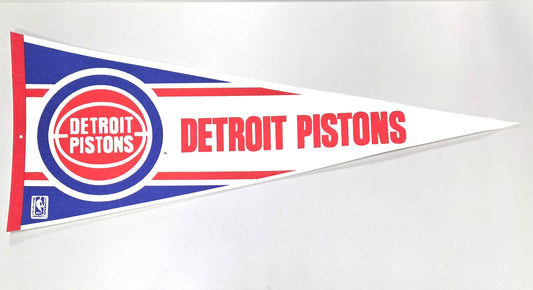 1980s Detroit Pistons Official National Basketball Association Vintage Pennant Banner 12" x 30"