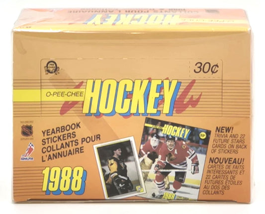 1988 OPC O-Pee-Chee NHL Hockey Yearbook Stickers Box (48 Packs)
