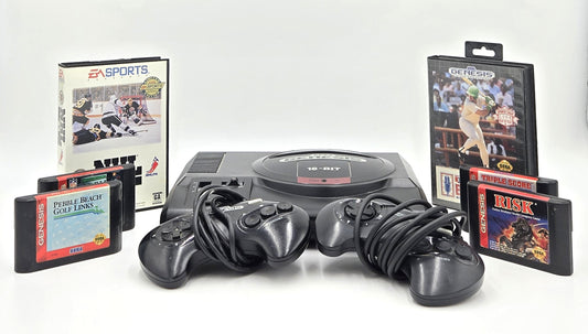 Sega Genesis Vintage Video Game Console Bundle + 6 Games