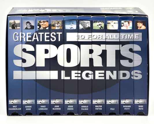 1999 Legends Enterprises Greatest Sports Legends 10 For All Time VHS Tape Box Set (10 Videocassettes)
