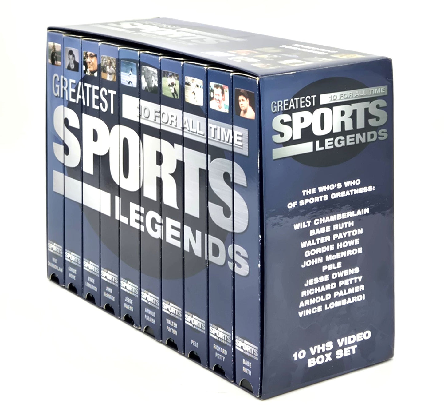1999 Legends Enterprises Greatest Sports Legends 10 For All Time VHS Tape Box Set (10 Videocassettes)