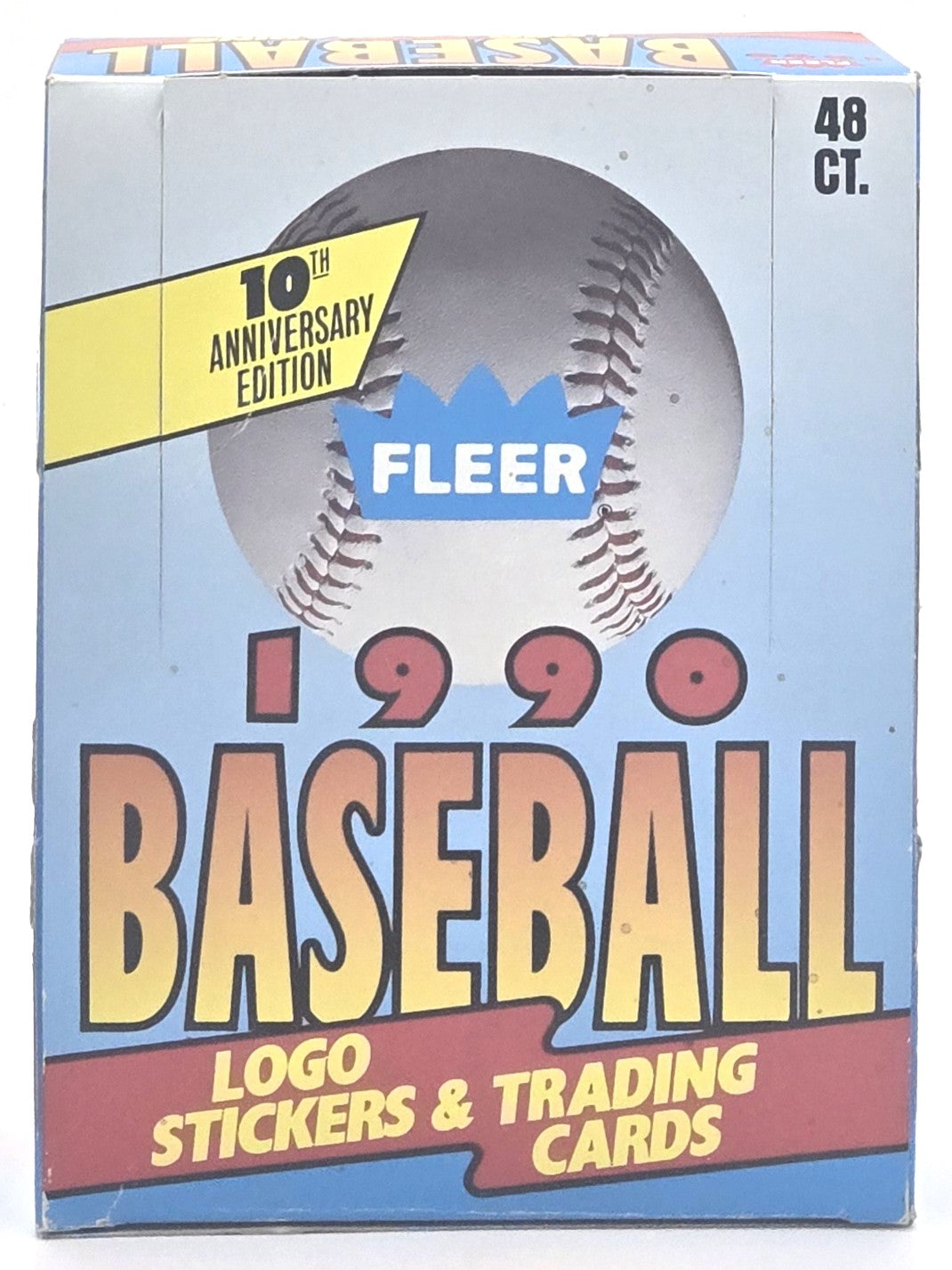 1990 Fleer MLB Baseball 10th Anniversary Edition Wax Box (48 Packs) Rare Canadian Edition!