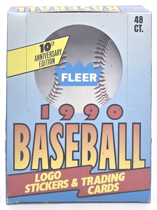1990 Fleer MLB Baseball 10th Anniversary Edition Wax Box (48 Packs) Rare Canadian Edition!
