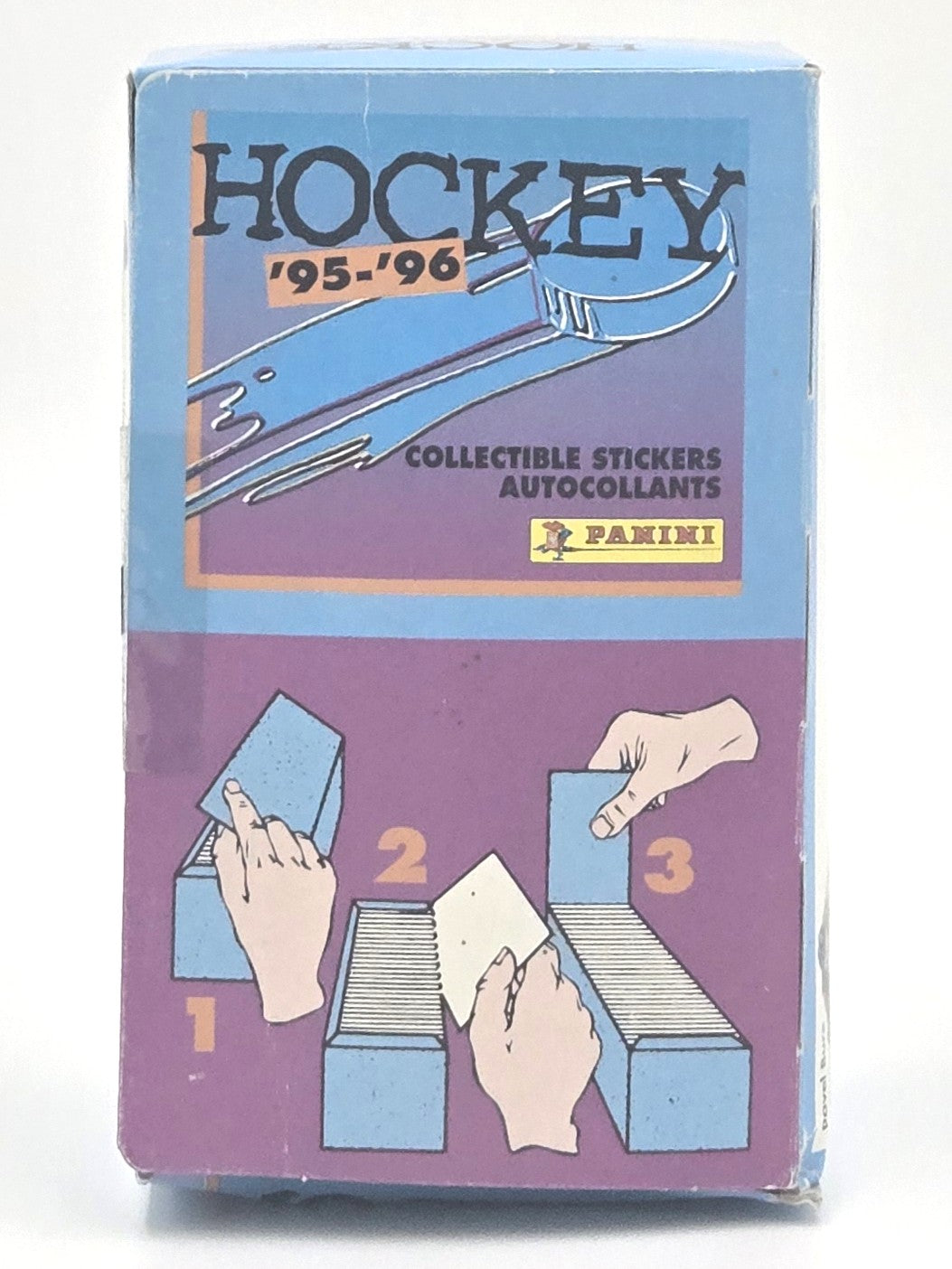 1995/96 Panini NHL Hockey Collectible Sticker Box (100 Packs) & Album Book