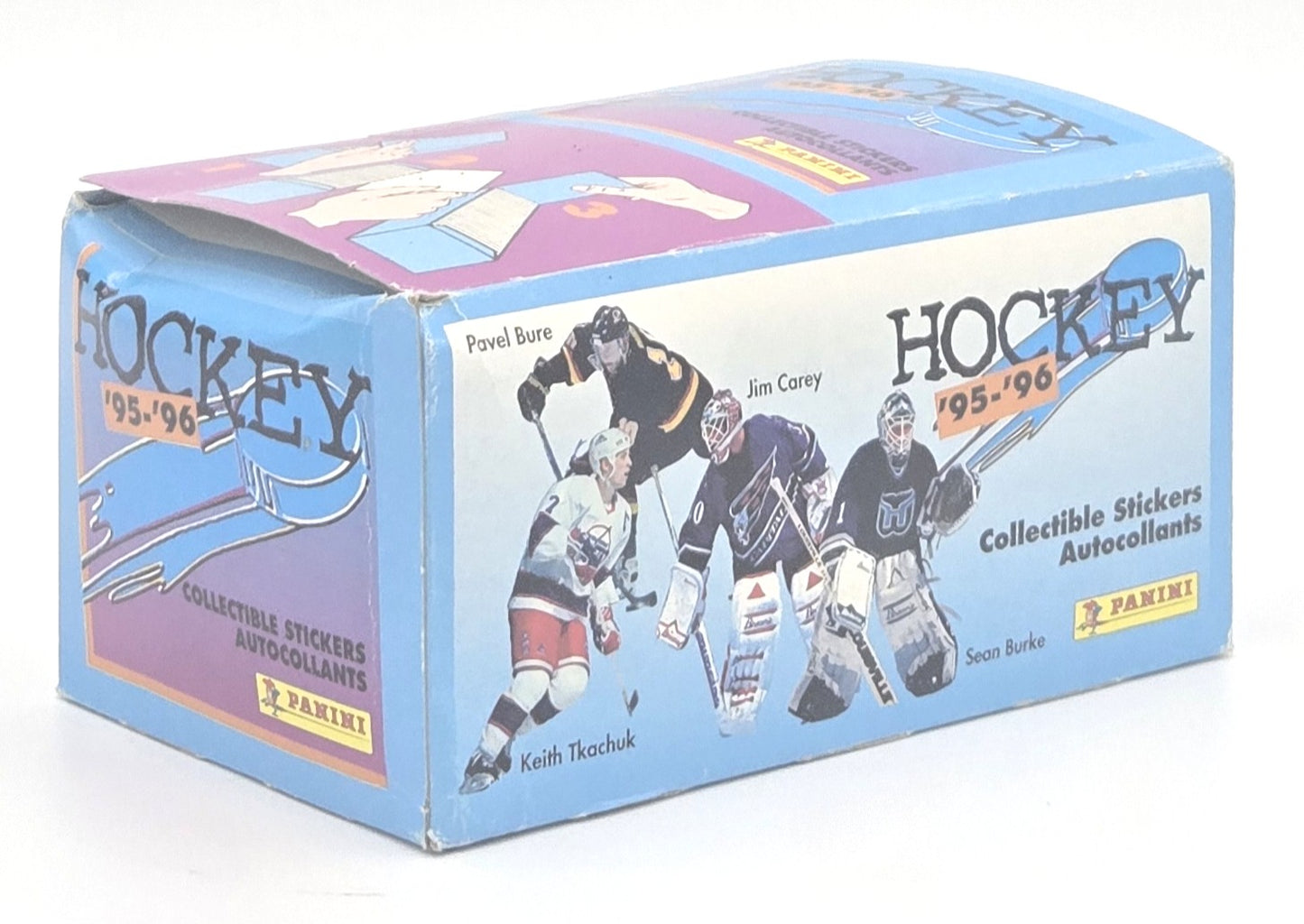 1995/96 Panini NHL Hockey Collectible Sticker Box (100 Packs) & Album Book