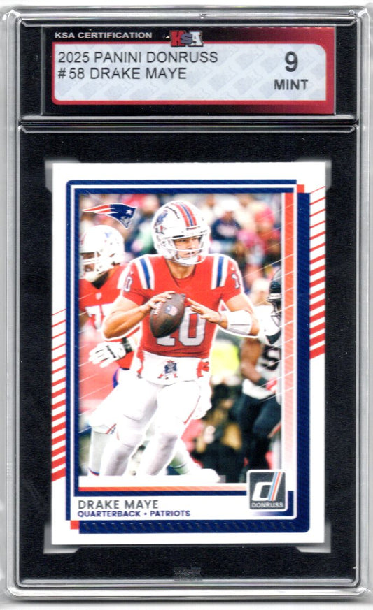 2025 Panini Donruss Drake Maye Card #58 Graded Card KSA 9.0