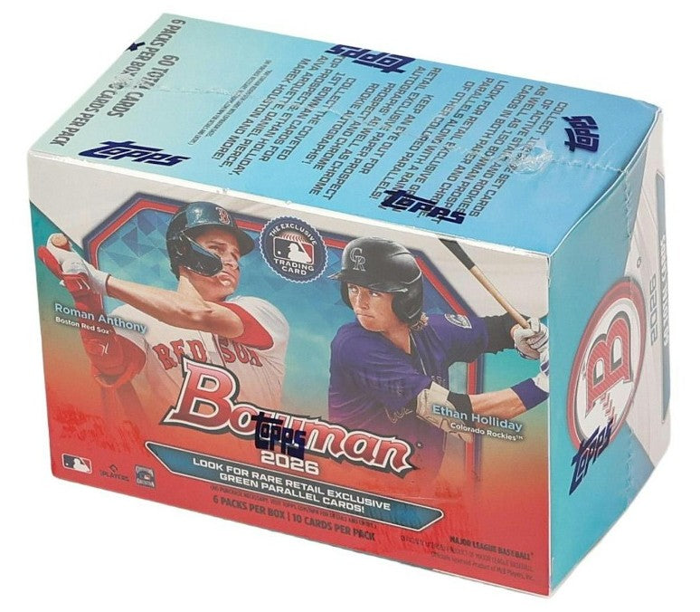 2026 Topps Bowman MLB Baseball Card Blaster Box (6 Packs)