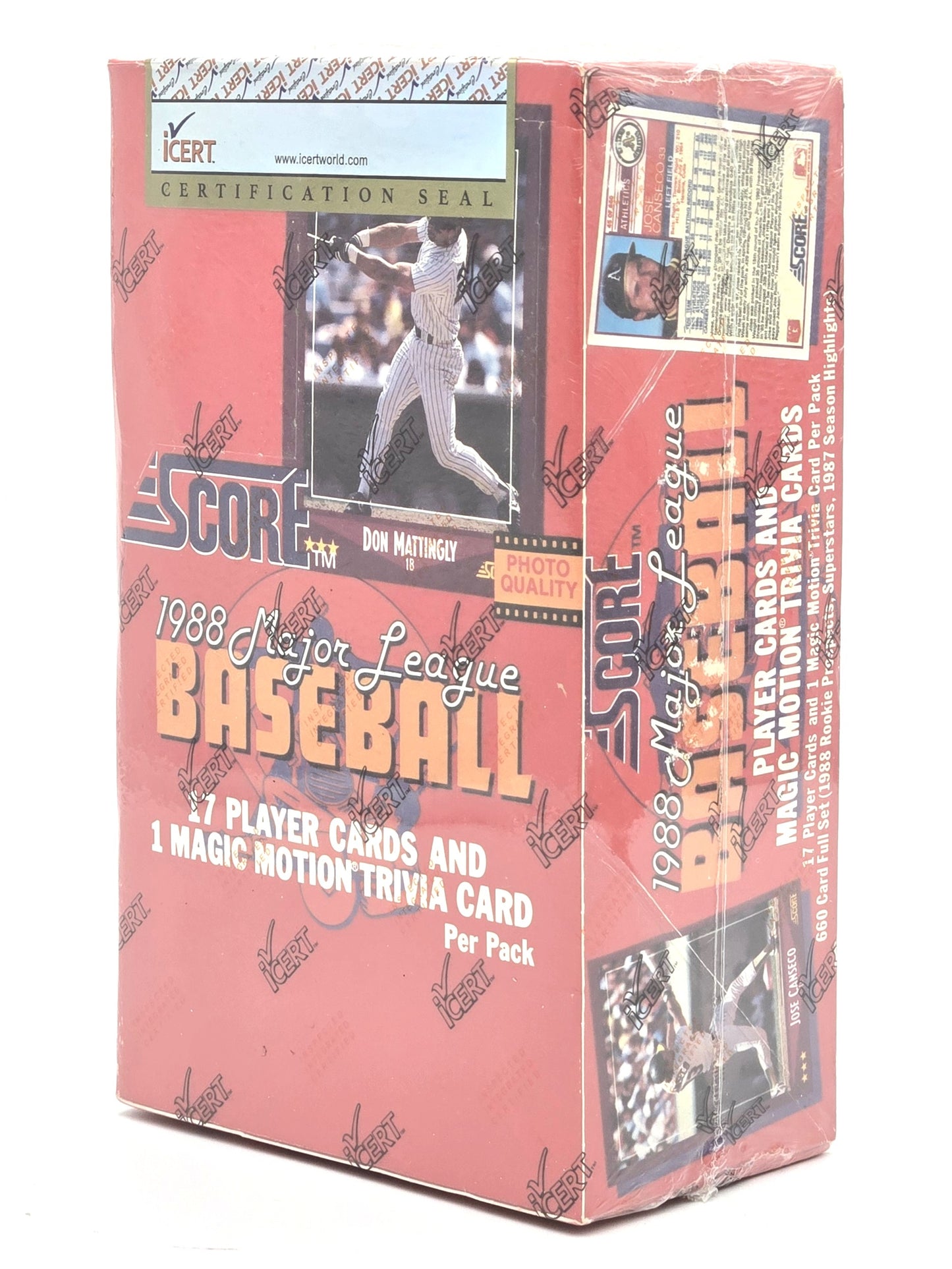 1988 Score MLB Baseball Card Wax Box (36 Packs) iCert Sealed