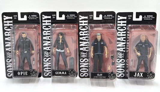 2014 Mezco Toys Sons of Anarchy Collectible Figure Set of 4 - Clay, Gemma, Jax, Opie