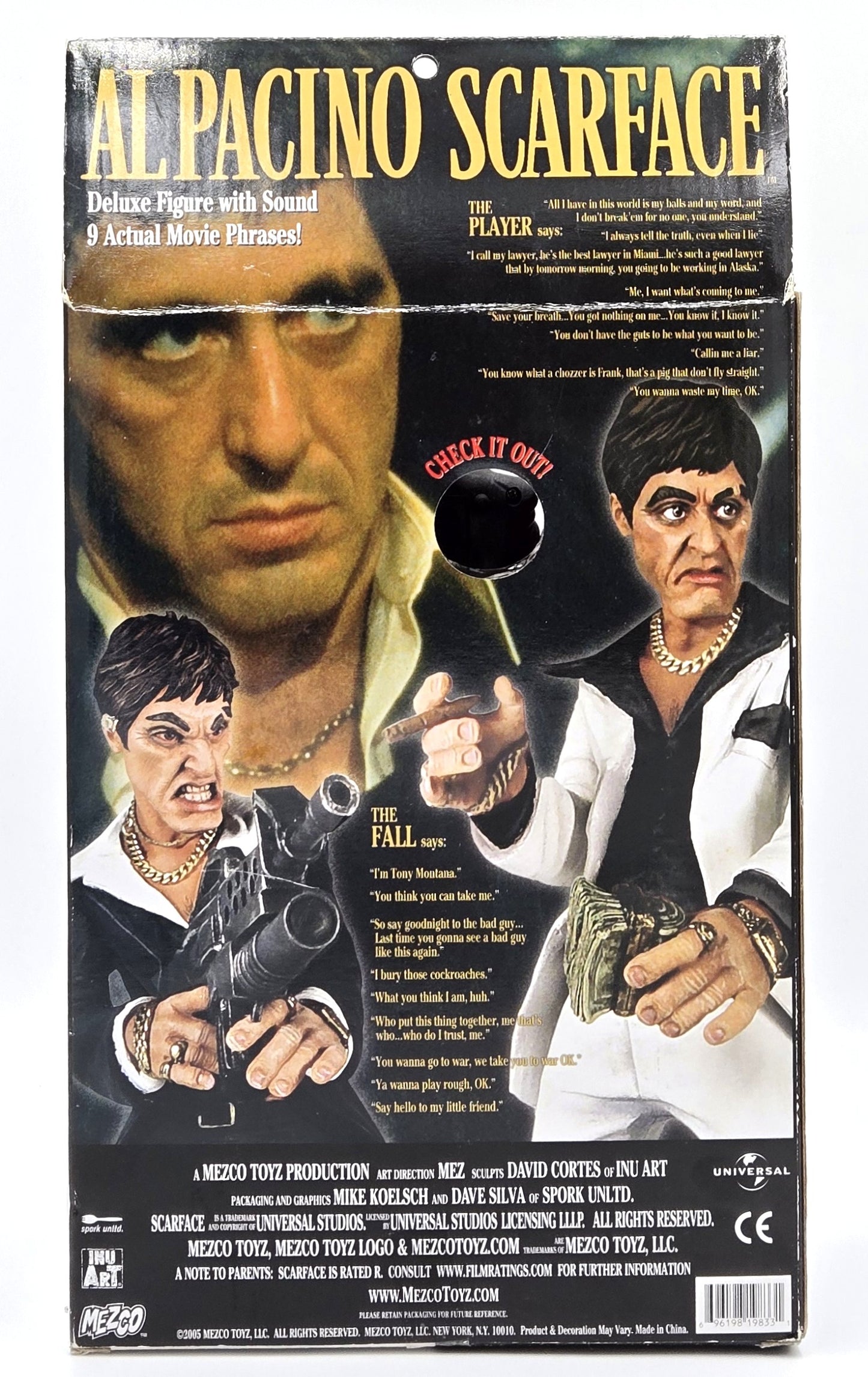 2005 Mezco Toys Al Pacino Scarface Deluxe Figure with Sound