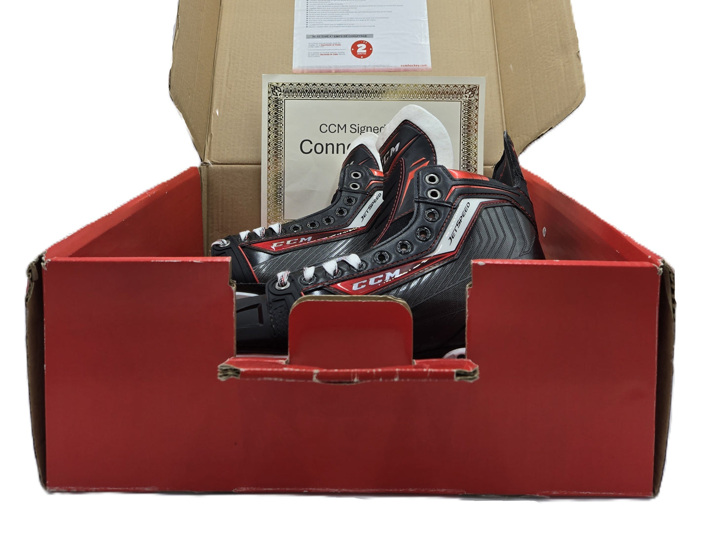 Connor McDavid CCM Jetspeed Autographed Skates Upper Deck UDA Certified