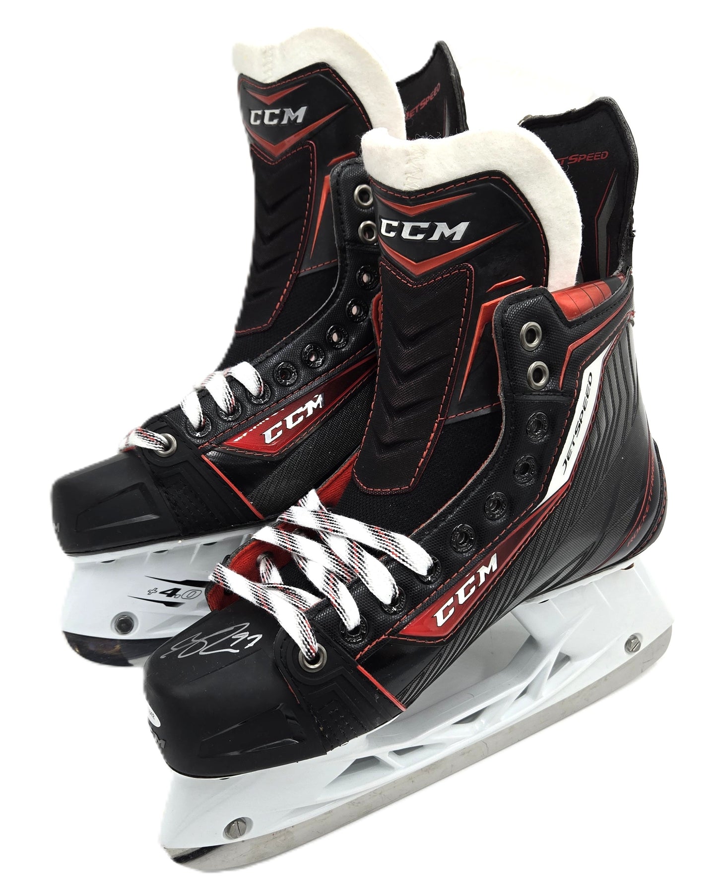 Connor McDavid CCM Jetspeed Autographed Skates Upper Deck UDA Certified