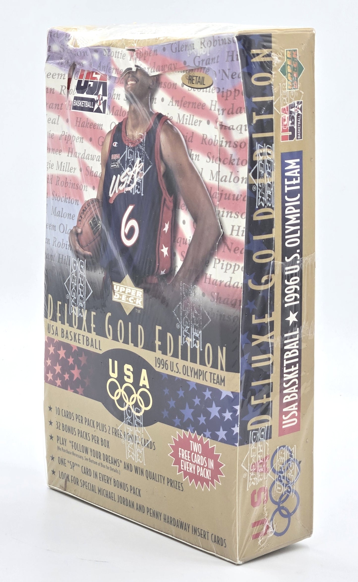 1996 Upper Deck US Olympic Team Deluxe Gold Edition Basketball Card Retail Box (40 Packs) Sealed