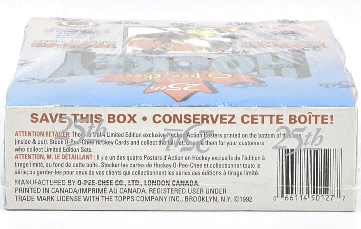 1992/93 OPC O-Pee-Chee NHL Hockey Card Wax Box (36 Packs) Sealed 25th Anniversary