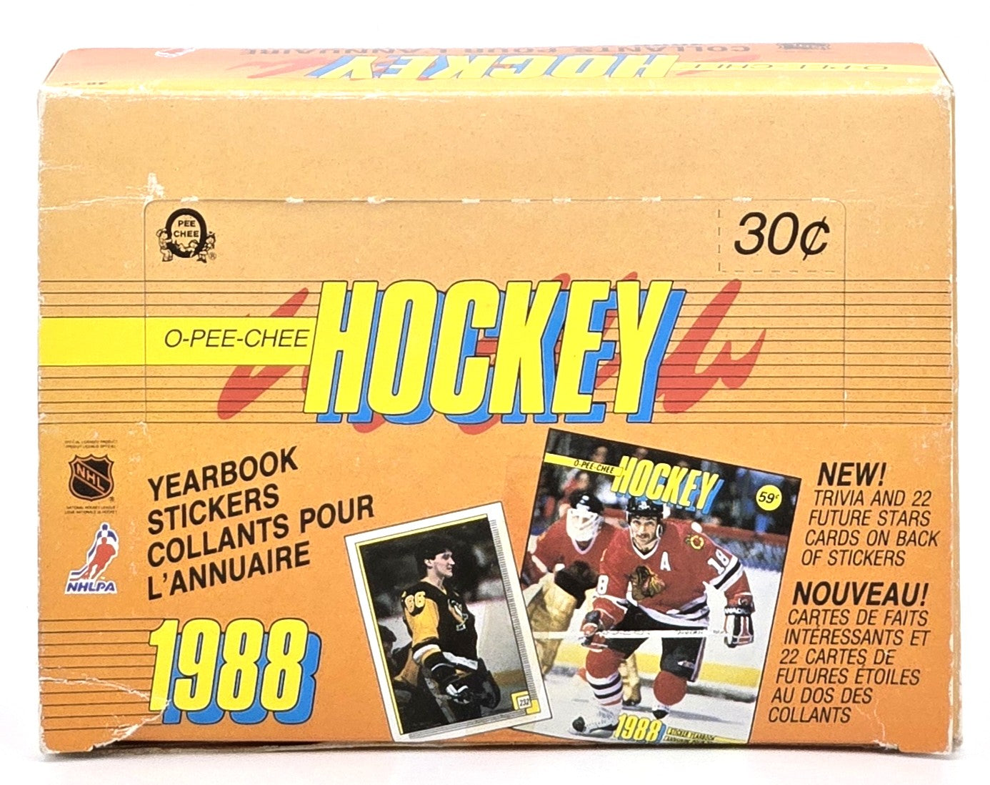 1988 O-Pee-Chee Hockey Yearbook Sticker Box (48 Packs) Brett Hull Rookie Year