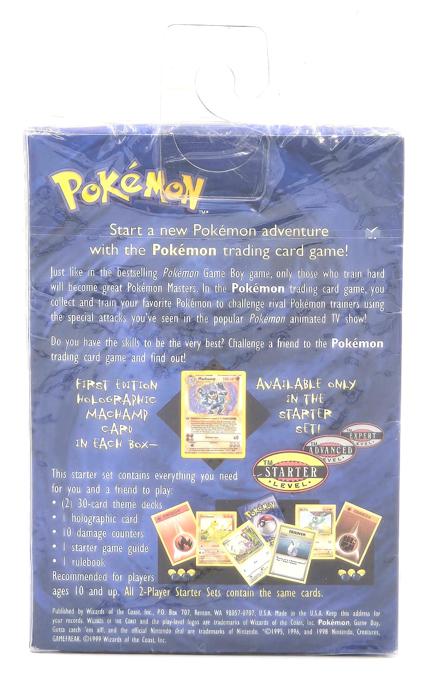1998 Pokemon WoTC 2-Player Starter Set (60 Cards) Sealed + Bonus 1st Edition Holo Machamp