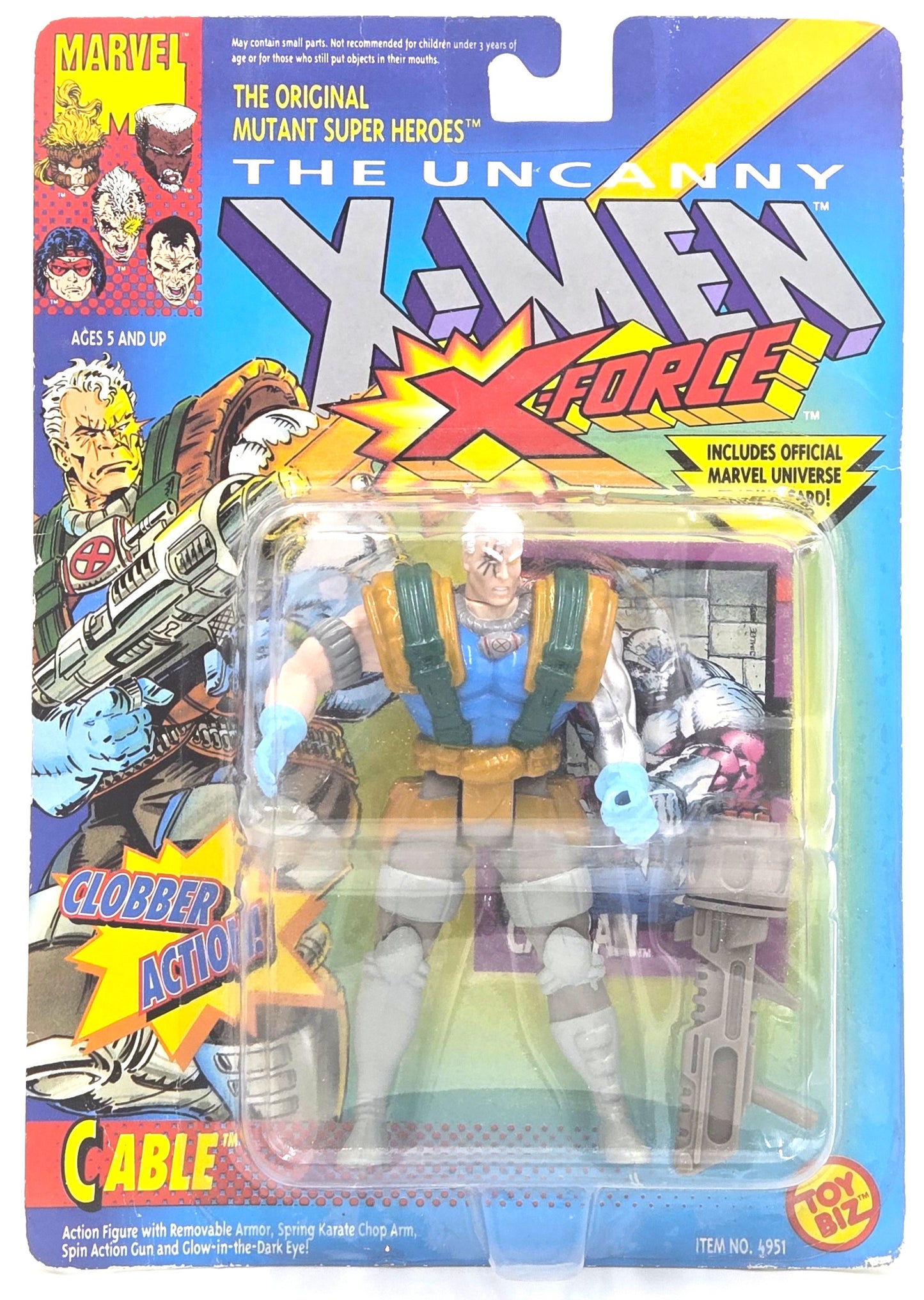 1992 Toy Biz Marvel Uncanny X-Men X-Force Cable Vintage 5in Figure Sealed