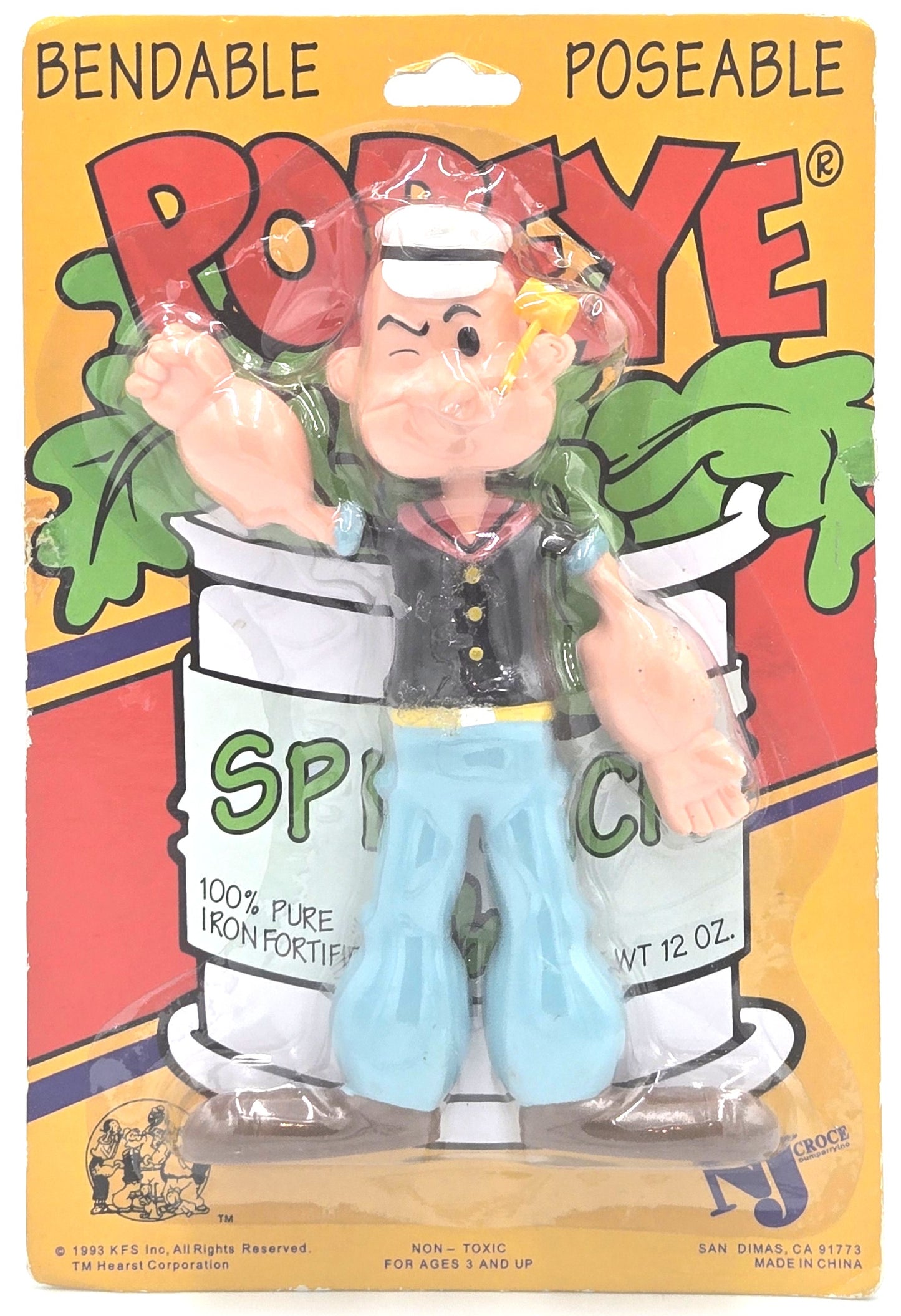 1993 NJ Croche Popeye Vintage Bendable Figure Sealed