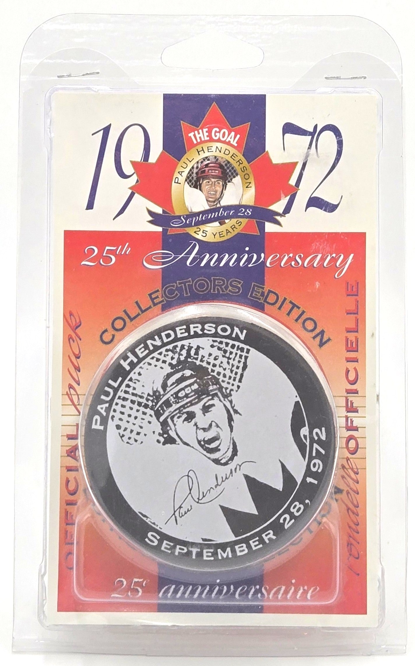 1997 Paul Henderson "The Goal" 25th Anniversary 1972 Collectors Edition Official Puck