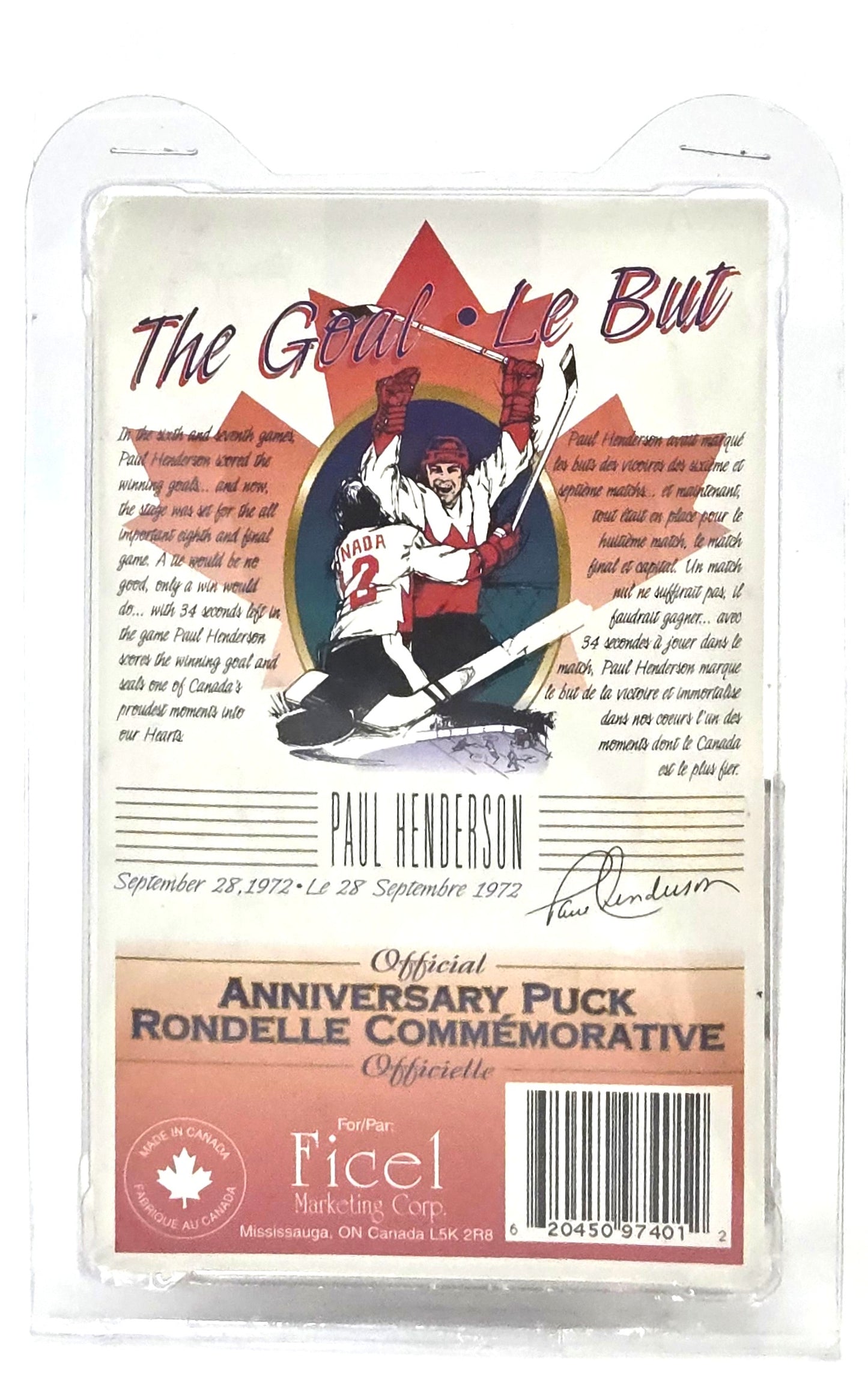 1997 Paul Henderson "The Goal" 25th Anniversary 1972 Collectors Edition Official Puck