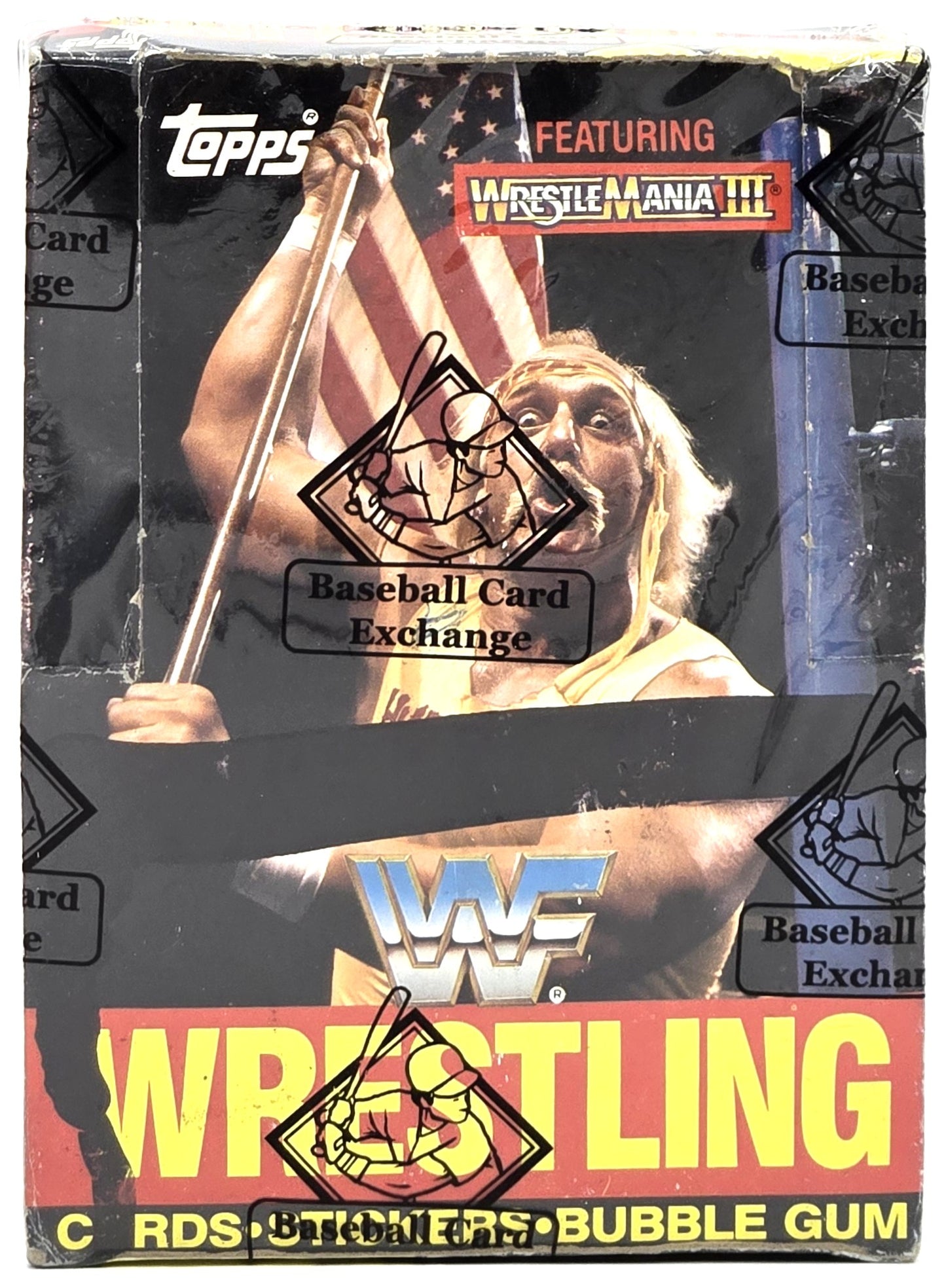 1987 Topps WWF Wrestling Wax Box (36 Packs) BBCE Authenticated Wrestlemania III Bret Hart Rookie