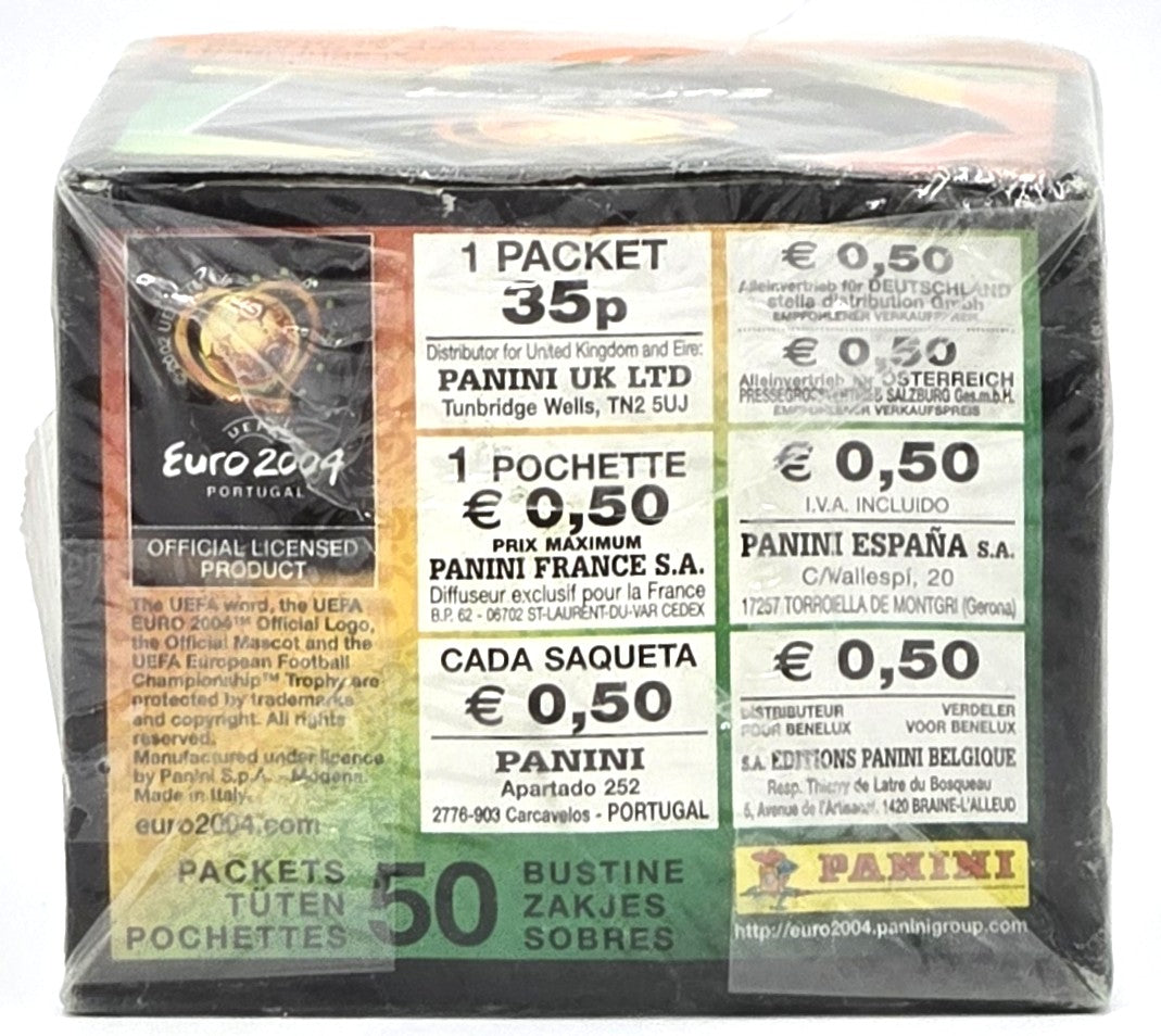 2004 Panini UEFA Euro 2004 Portugal Soccer Card Box (50 Packs) Sealed Possible Cristisno Ronaldo Rookie