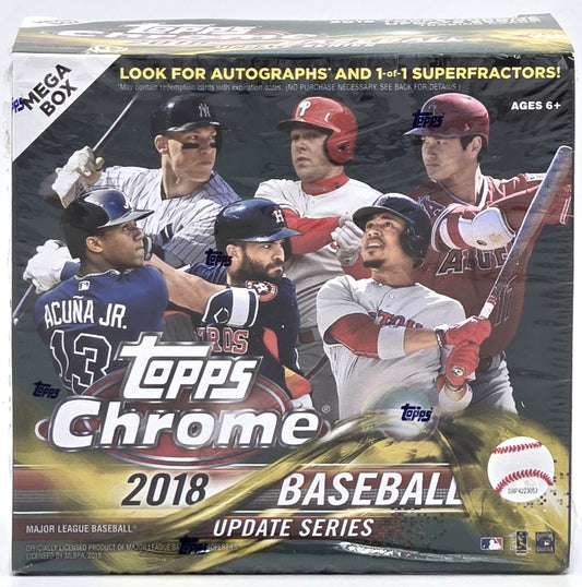 2018 Topps Chrome Update Series Baseball Card Mega Box (7 Packs) Box Seal Opened Possible Ohtani Rookie