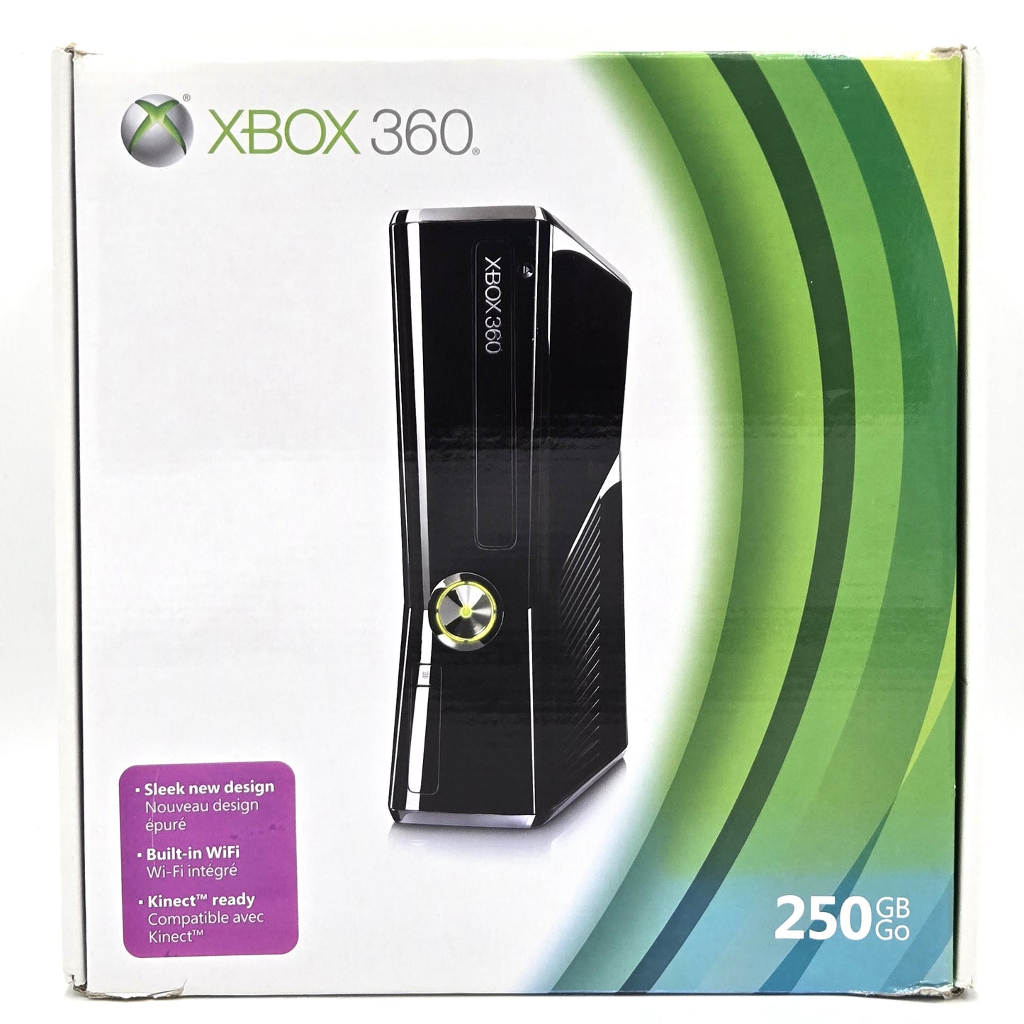 2010 Xbox 360 250GB Black Gloss in Box - Incomplete *See Description*