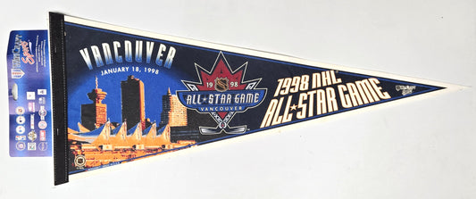 1998 Vancouver NHL Hockey All-Star Game Vintage Felt Pennant Banner 12" x 30"