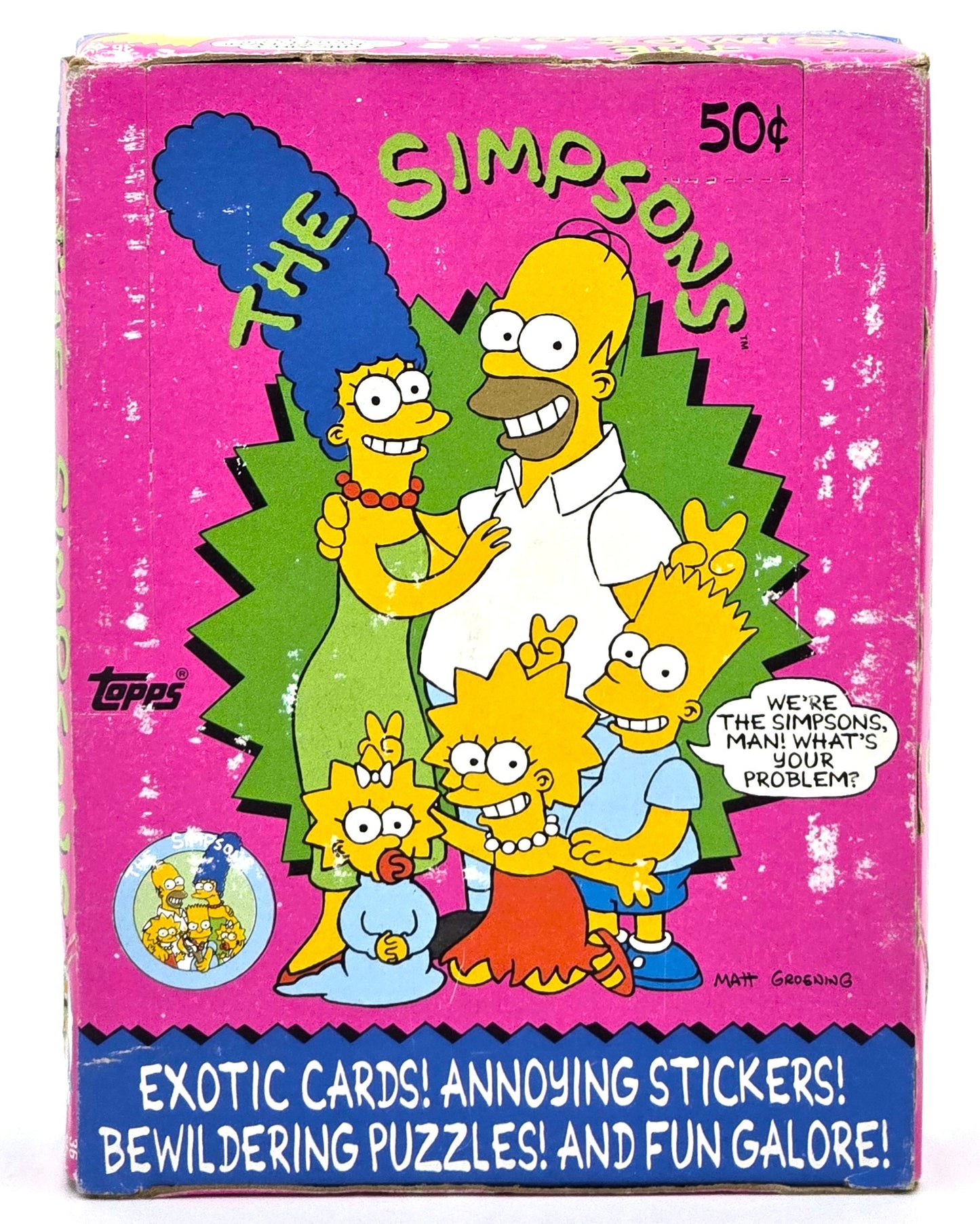 1990 Topps The Simpsons TV Show Trading Cards Wax Box (36 Packs) + Poster
