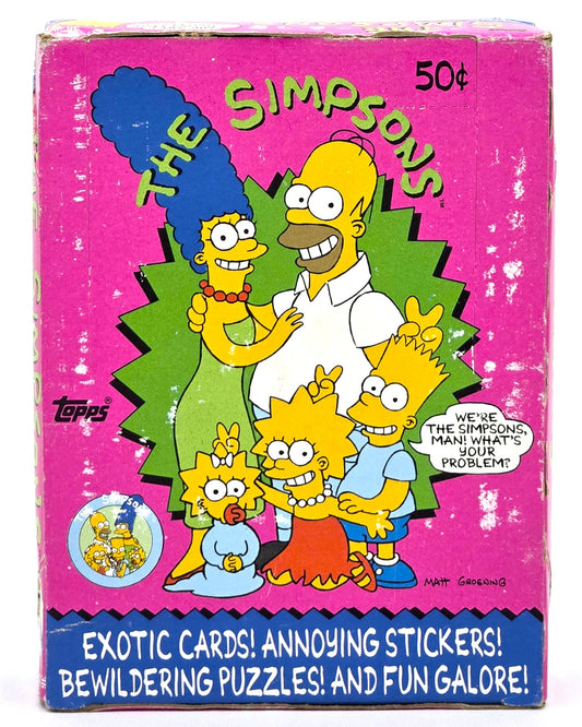 1990 Topps The Simpsons TV Show Trading Cards Wax Box (36 Packs) + Poster