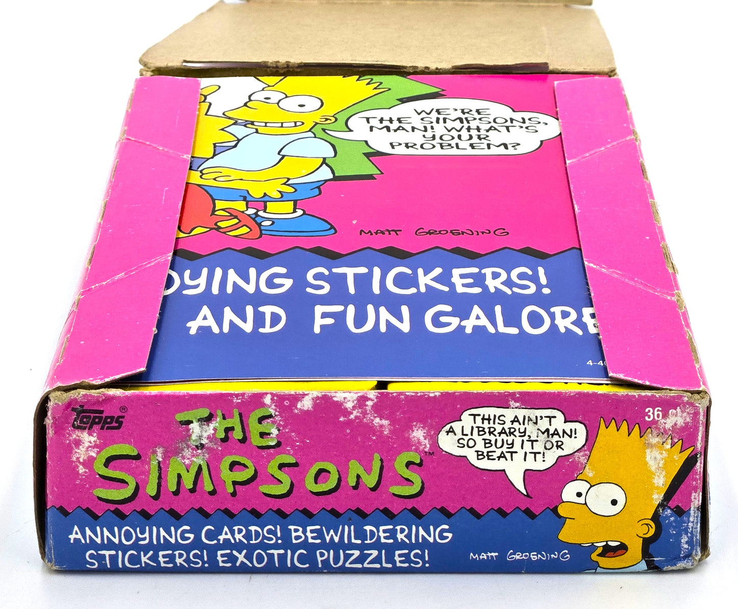 1990 Topps The Simpsons TV Show Trading Cards Wax Box (36 Packs) + Poster