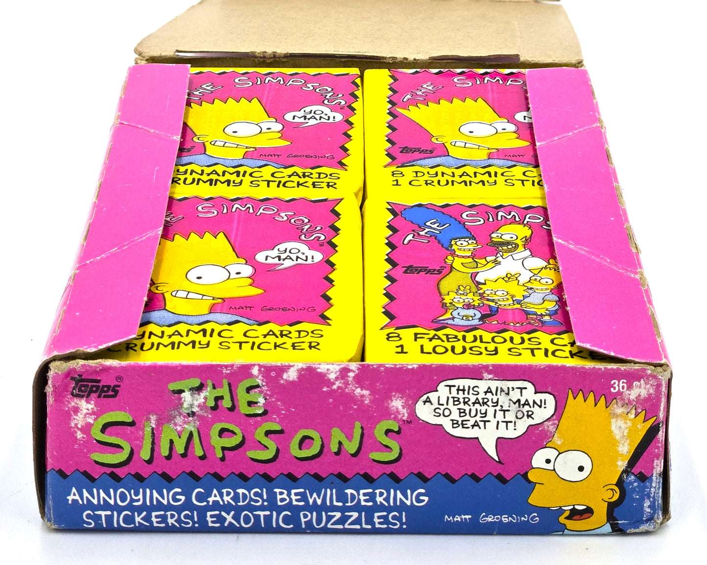 1990 Topps The Simpsons TV Show Trading Cards Wax Box (36 Packs) + Poster