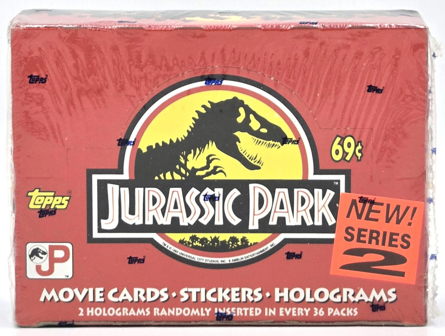 1992 Topps Jurassic Park Series 2 Movie Trading Cards Wax Box (36 Packs) Sealed