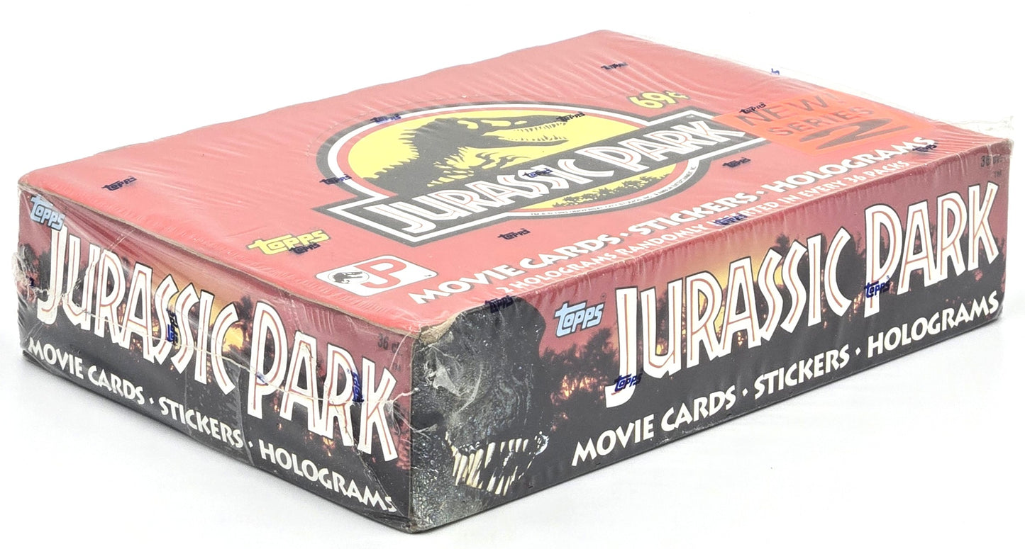 1992 Topps Jurassic Park Series 2 Movie Trading Cards Wax Box (36 Packs) Sealed