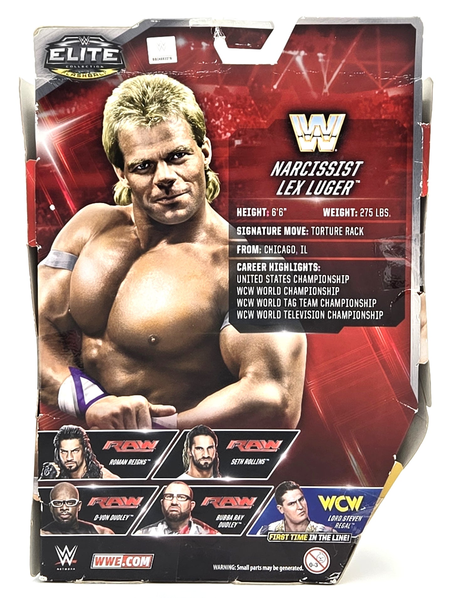 2016 Mattel WWE Elite Collection Flashback Narcissist Lex Luger Rikishi 7in Figure *Has Box Wear"