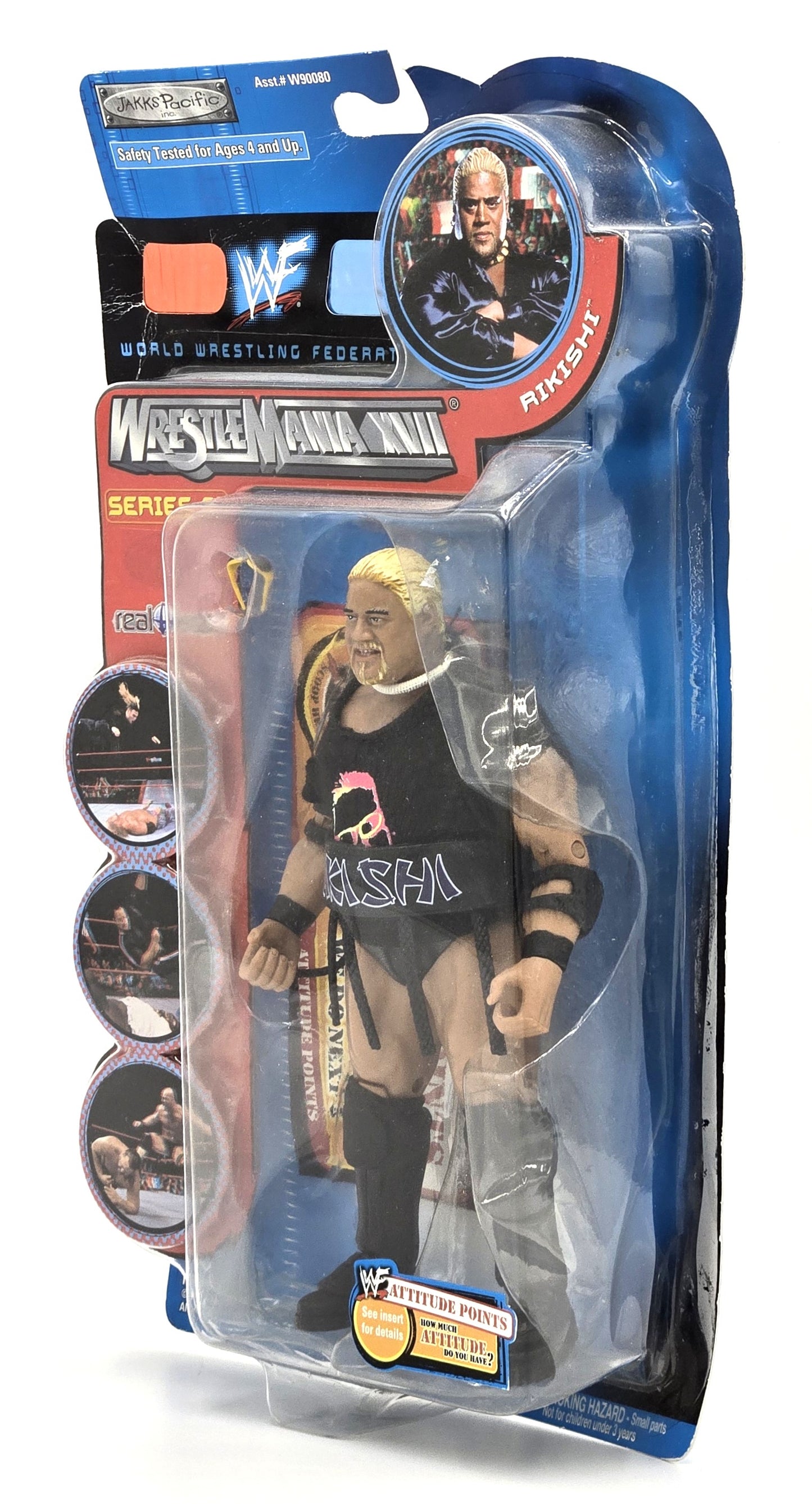 2000 Jakks Pacific WWE WrestleMania XVII Series 8 Rikishi 7in Figure *Has Box Wear*