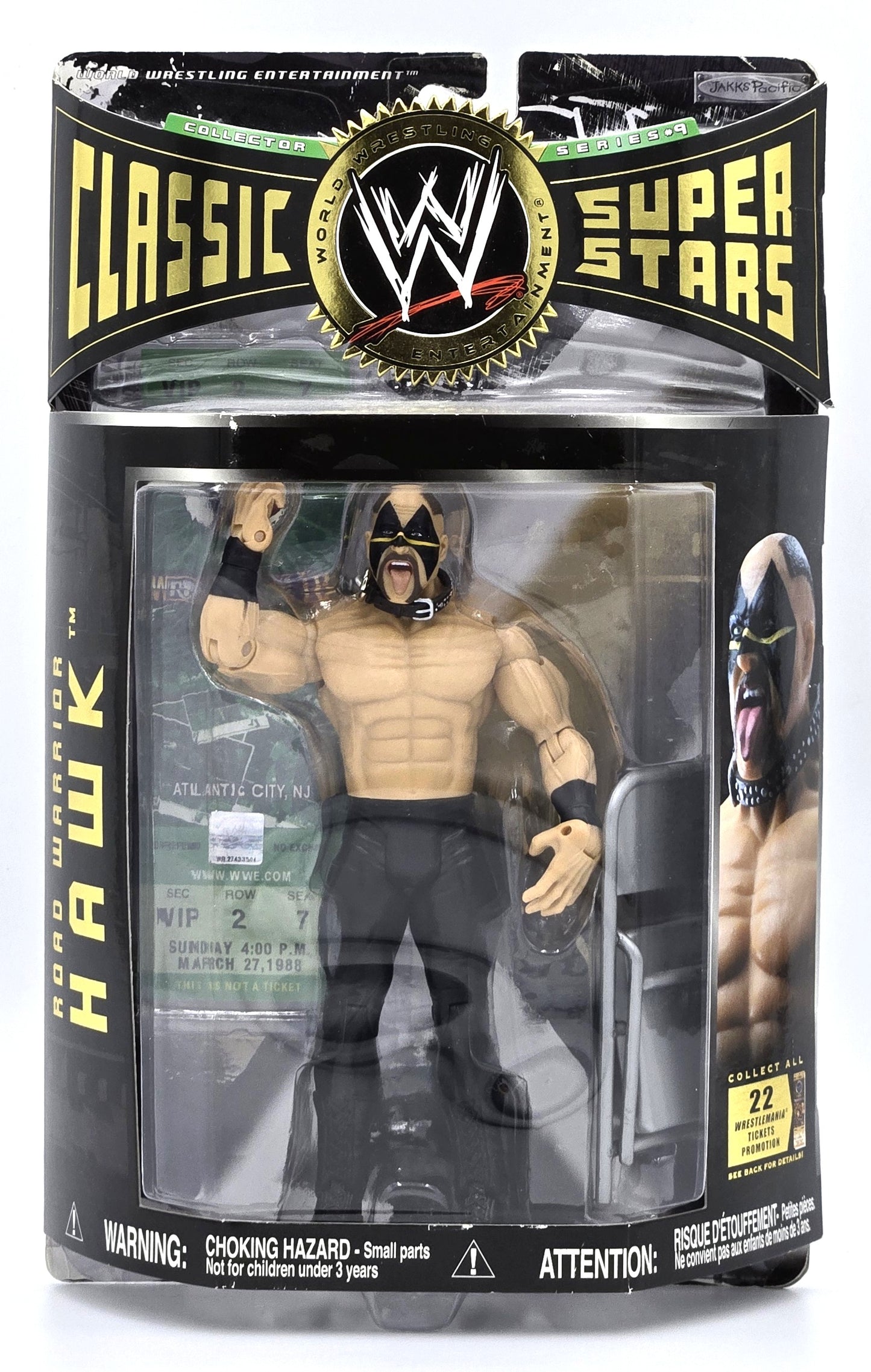 2005 Jakks Pacific WWE Classic Super Stars Road Warrior Hawk Series 9 7in Figure