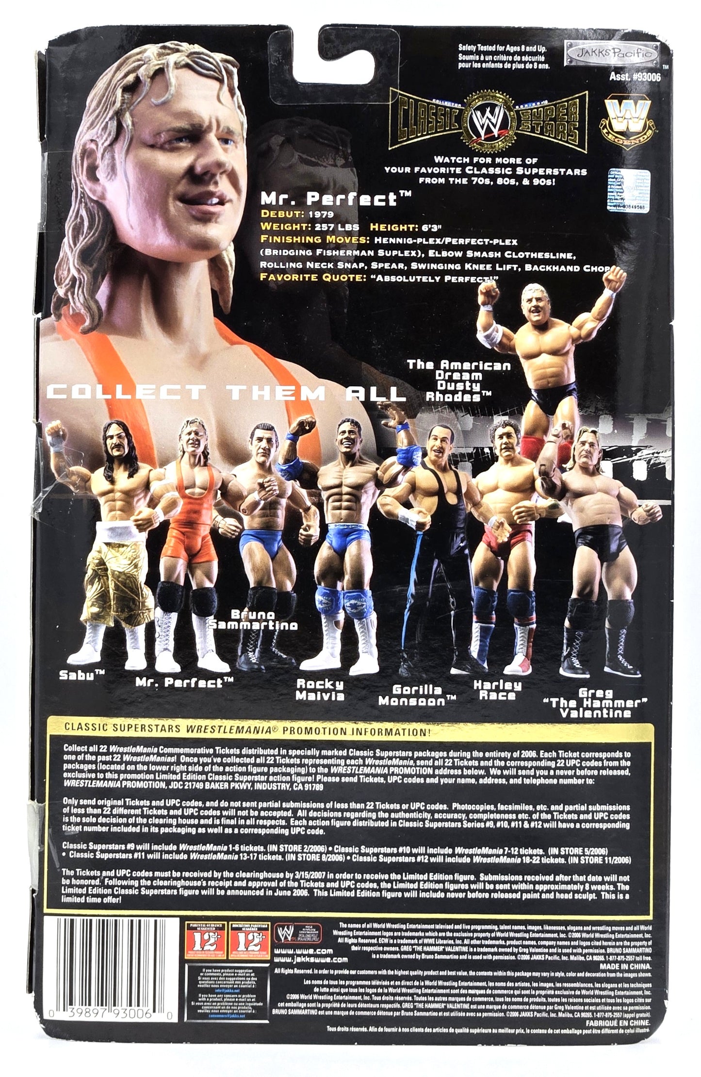 2006 Jakks Pacific WWE Classic Super Stars Mr. Perfect Series 10 7in Figure