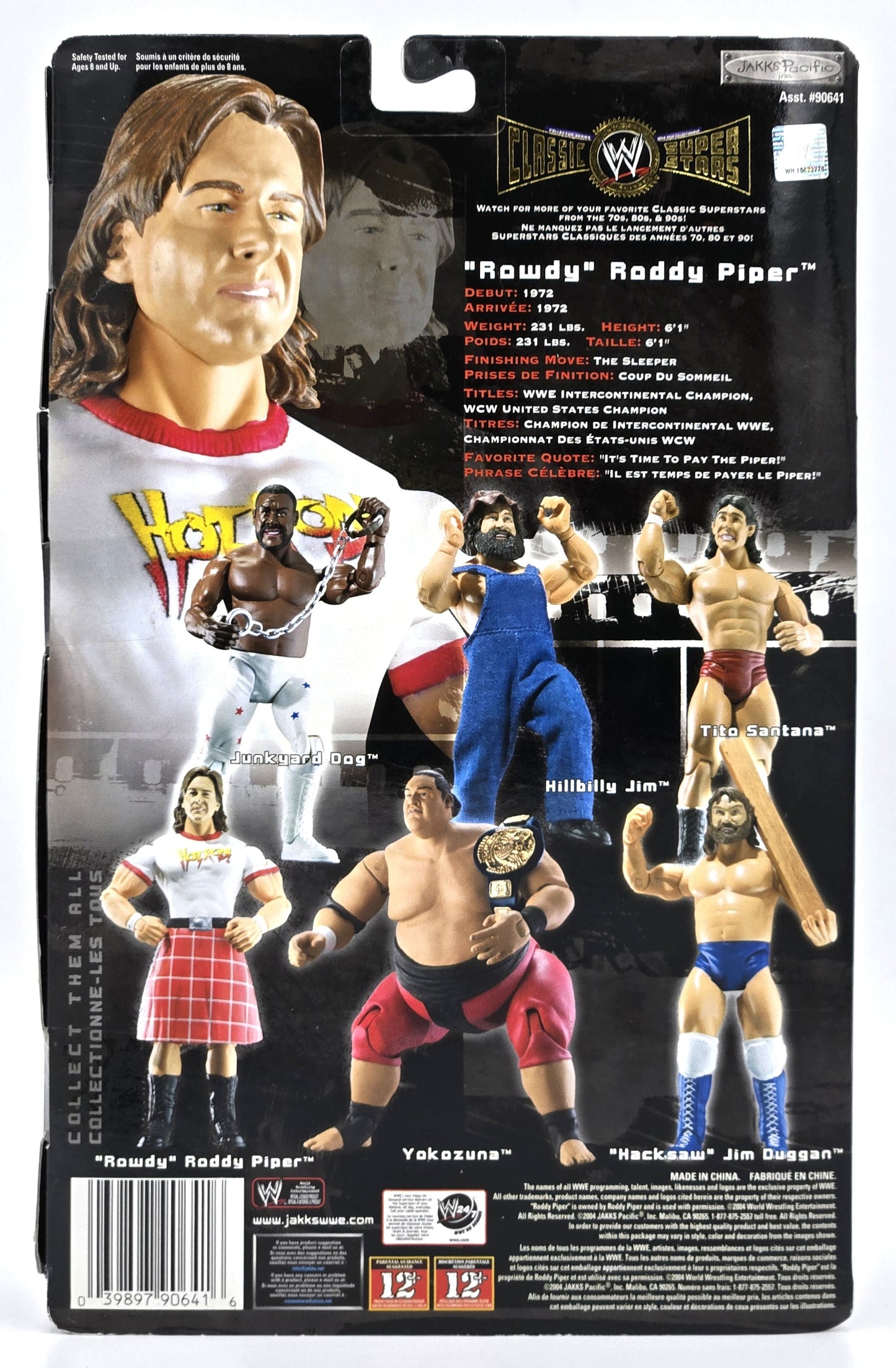 2004 Jakks Pacific WWE Classic Super Stars "Rowdy" Roddy Piper Series 4 7in Figure