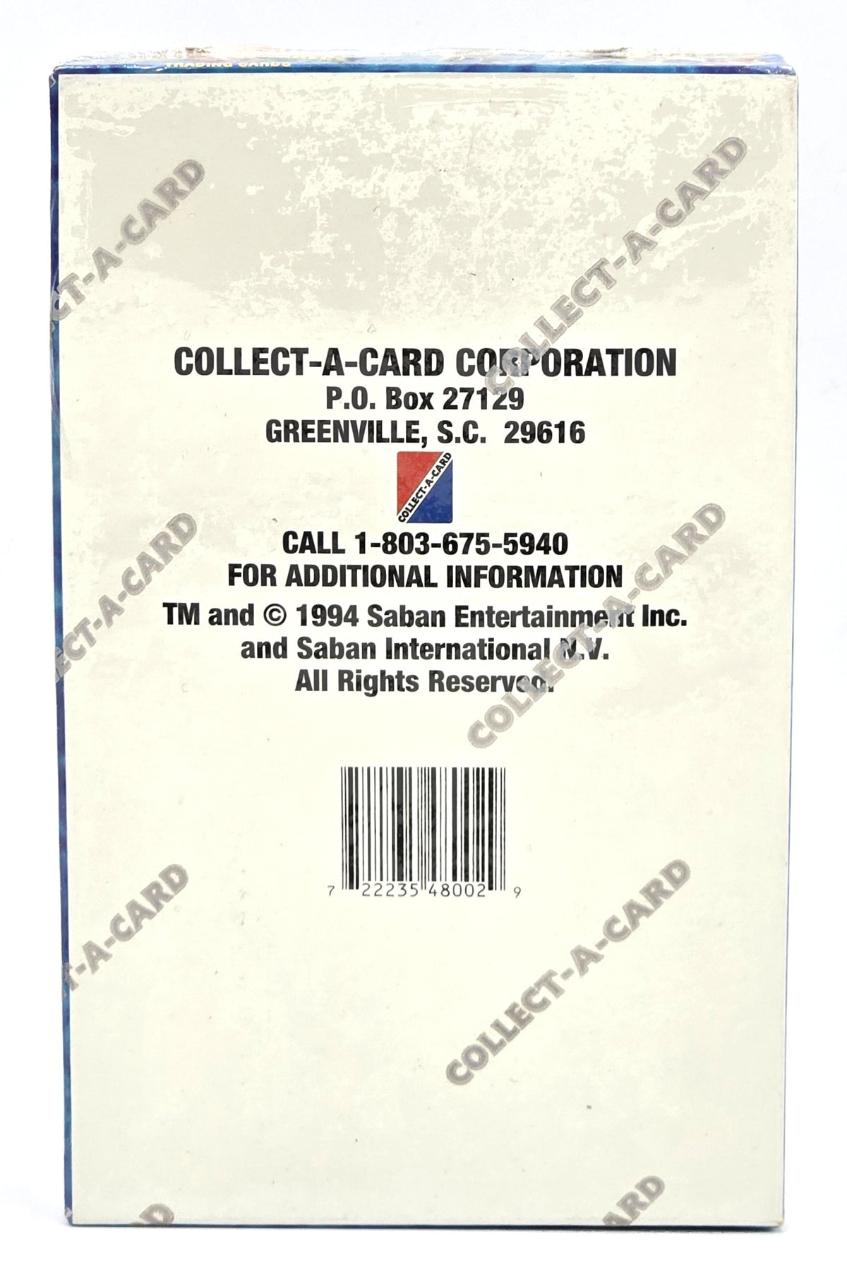 1994 Collect-A-Card Mighty Morphin' Power Rangers Characters Subset Hobby Box (36 Packs) Sealed