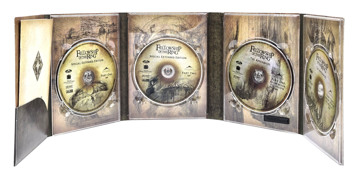 2002 The Lord of the Rings: Fellowship of the Ring Special Extended Edition 4-Disc DVD Box Set
